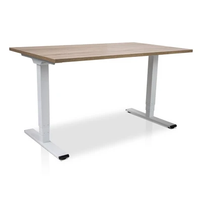 Afbeelding van MRC COMFORT elektrisch ARBO zit sta bureau 140x80cm wit midden eiken