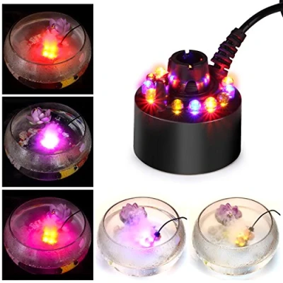 Afbeelding van FITNATE Ultrasonic mistmaker, ultrasone vernevelaar, 12 led kleurveranderingen, mistapparaat voor Halloween, pompoen en heksenpot, fontein/vijver/nevelverstuiver, luchtbevochtiger, inhoud ≥ 400 ml per