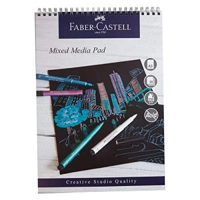 Afbeelding van Faber Castell Creative Studio WD861716 spiraalblok, A3, zwart papier, 250 g/m², 30 vellen