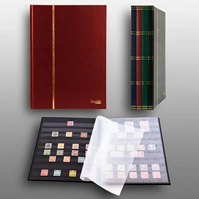 Afbeelding van Prophila Lighthouse stamp album (new) 16 black sides, red cover