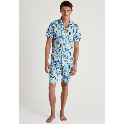 Afbeelding van Calida Relax Magic DURCHGEKNÖPFT SET Pyjama, Heren, Maat: Medium, Pottery blue