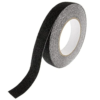 Afbeelding van SeKi antislip plakband, antislip, zwart, 25 mm x 10 meter, veiligheidsband voor trappen, treden, tegels, hellingen, ladder of vloerbedekking; antislipband zelfklevend
