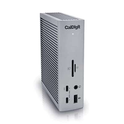 Afbeelding van CalDigit TS4 Thunderbolt 4 Dock, 18 poorten, 98 W lader, 40 Gb/s 4, USB A/C, 2,5 GbE, 8K/6K schermen, compatibel met Mac, PC en Chrome.