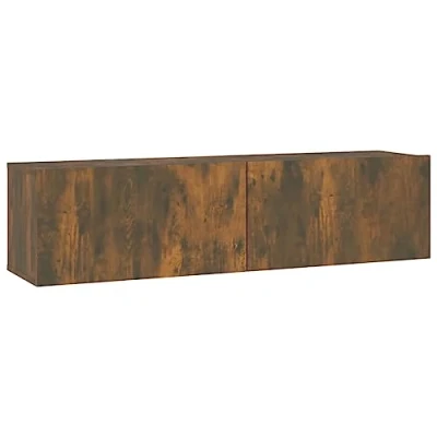 Afbeelding van vidaXL tv wandmeubel 120x30x30 cm bewerkt hout gerookt eikenkleurig, steun, muursteun, mediameubel, meubel, mediakast, hifi kast