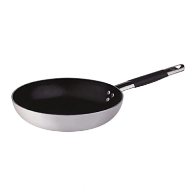 Afbeelding van Agnelli Low Platinum Flared Frying Pan, Aluminium, Dikte 3 mm, met buisvormige handgreep in Cool Stainless Steel, Zilver