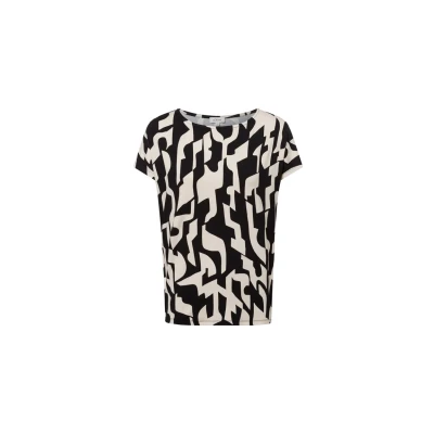 Afbeelding van s.Oliver Tshirt print, Dames, Maat: 40, Beige schwarz