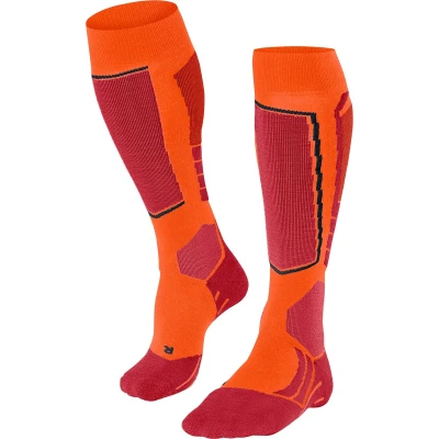 Afbeelding van FALKE Heren Skisokken SK2 Intermediate M Kh wol functioneel materiaal warm dik 1 paar, Orange Flash 8288, 42 43