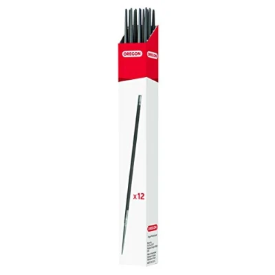 Afbeelding van Oregon Ronde Kettingzaagvijlen, 12 x 4,5mm (11/64&quot;) Kettingzaag Vijlen, Handmatig Slijpen, Dubbelgekapte Vijlen voor Kettingzagen, Premium Kwaliteit, Vijlenset (Donkerblauw)