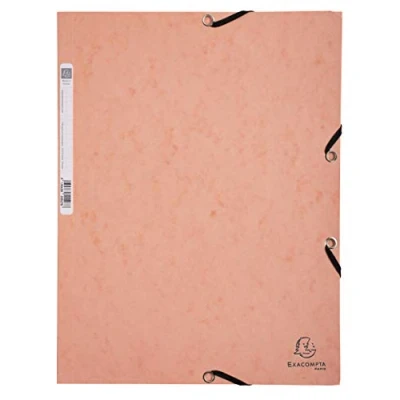Afbeelding van Exacompta Ref 55527E Aquarel Collection A4 elastische mappen Geschikt voor maximaal 250 vellen papier van 80 g/m², 400gsm gevlekt persbord Pastel Coral