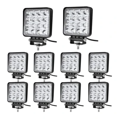Afbeelding van WELLIT 10 x werklamp, led, 48 W, schijnwerper, 12 V, 24 extra waterdicht, 6000 K, achteruitrijlicht, led voor tractor, vrachtwagen, SUV, UTV, ATV, plaats