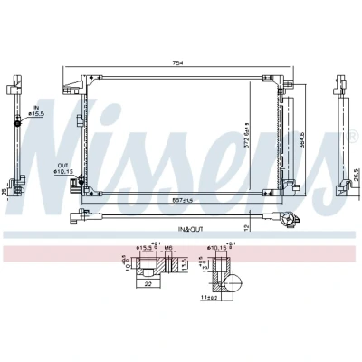 Afbeelding van Condensator, airconditioning NISSENS 940976