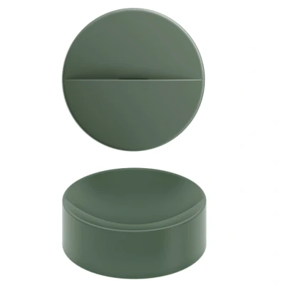 Afbeelding van Clou Vale Rond Fontein Zonder Kranenbank Met Geïntegreerde Afvoer Mat Pijnboom Groen Keramiek 22 cm