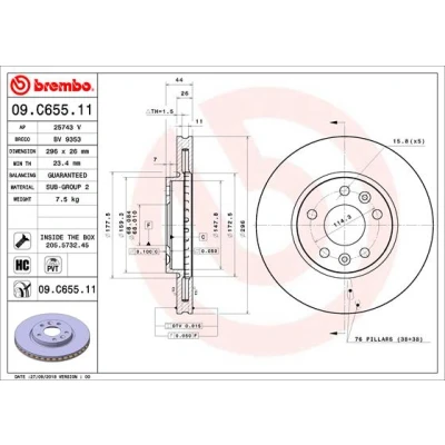 Afbeelding van Brembo Remschijven 09.C655.11