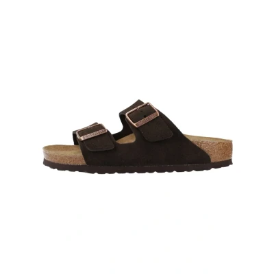 Afbeelding van Birkenstock dames Arizona slipper van suède in de kleur Donkerbruin, maat: 40