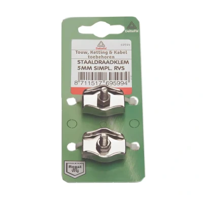 Afbeelding van Deltafix staaldraadklem simplex r.v.s. a4 2 mm st.