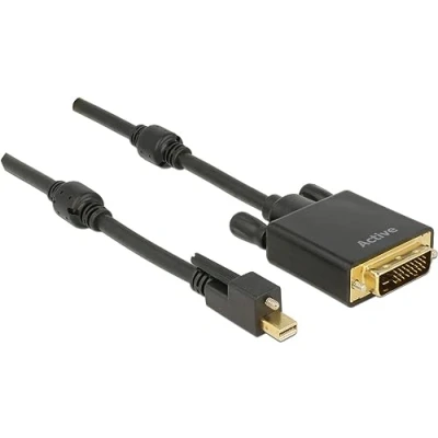Afbeelding van Premium Mini DisplayPort 1.2 naar DVI actieve kabel (4K 30 Hz) / zwart 1 meter