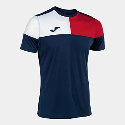 Afbeelding van T shirt met korte mouwen Crew V marineblauw rood wit