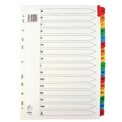 Afbeelding van Rexel 75677 ordnerregister Mylar (cijferregister A Z voor A4)