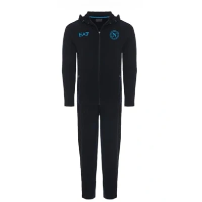 Afbeelding van SSC Napoli EA7 Winterpak, blauw, officieel product, capuchontrui en ritssluiting, SSCN logo, maat XL