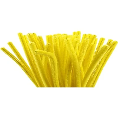 Afbeelding van Chenille draad Geel 6 mm x 30 cm 50 stuks