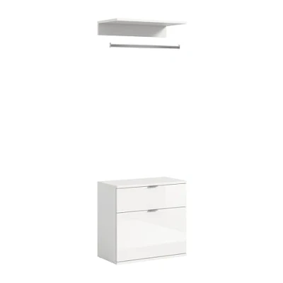 Afbeelding van ProjektX garderobe opstelling 1 deur, lade wit.