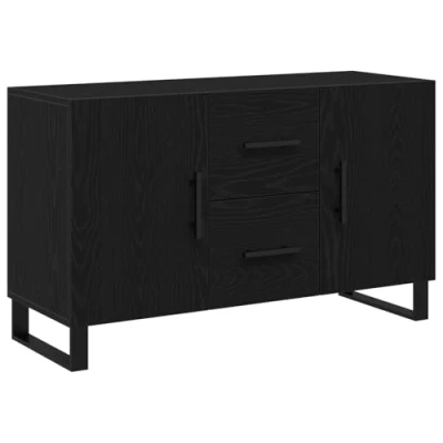 Afbeelding van vidaXL Dressoir Zwart eiken MDF met zwarte afwerking Groot Opslag