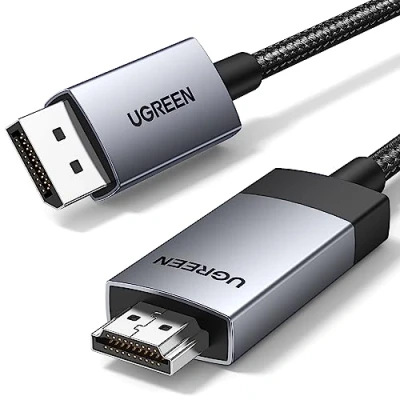 Afbeelding van Ugreen DP119 DisplayPort/HDMI 4K 60Hz kabel 1m grijs