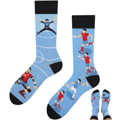 Afbeelding van TODO Colours Grappige sokken met motief meerkleurig, kleurrijk, gek voor levensvreugde, handbal, 39 42 EU