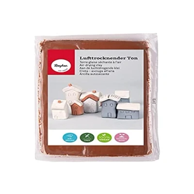 Afbeelding van Rayher Luchtdrogende klei, donkerbruin, 1 kg, modelleermassa, luchthardend, zacht, soepel, zonder branden, 3450105