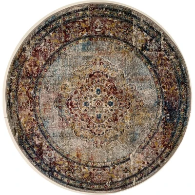 Afbeelding van Picasso Keshan Vintage Vloerkleed Multi / Beige Laagpolig 200 cm rond