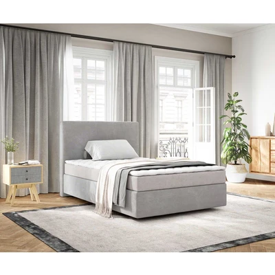 Afbeelding van DELIFE Boxspringbed Dream Well 120x200 cm Cord Zilvergrijs met Matras en Topper