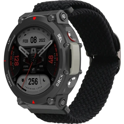 Afbeelding van kwmobile nylon bandje voor smartwatch geschikt Huami Amazfit T Rex 2 14 22 cm Polsbandje in zwart