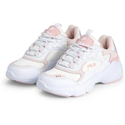 Afbeelding van Fila Collene KIDS Unisex Sneakers laag voor kinderen, Maat: 29, White/mauve chalk Imitatieleer/ textiel
