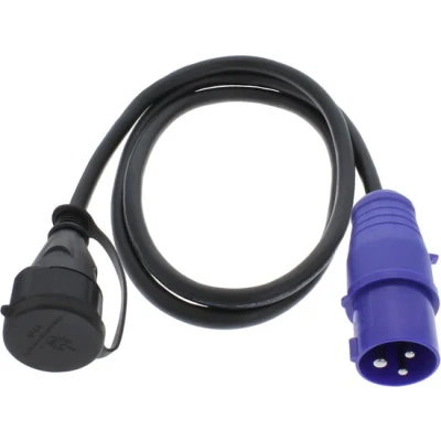 Afbeelding van CEE verloopkabel Q link 1.5 meter (16A, 230V, 3x2.5mm², IP44, Schuko naar mannelijk)