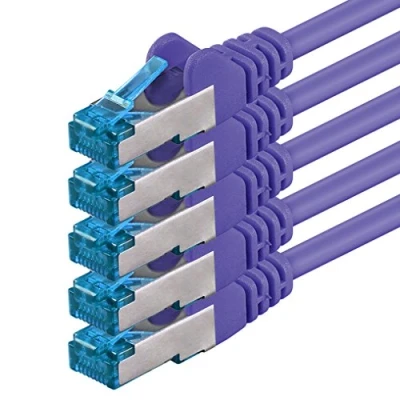 Afbeelding van 1aTTack, Cat6, Cat6a, Lan RJ45, 8P8C, 10Gbps, paars, 5 stuks
