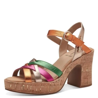 Afbeelding van s.Oliver Sandalen met plateauzool, Dames, Maat: 38, Multicolor Kunststof