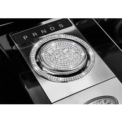 Afbeelding van Auto Interieur Trim Bling Accessoires Gear Shift Knop Crystal Decals Fit voor Evoque XJ XE XF F Type PACE I E (Zilver, Jaguar)