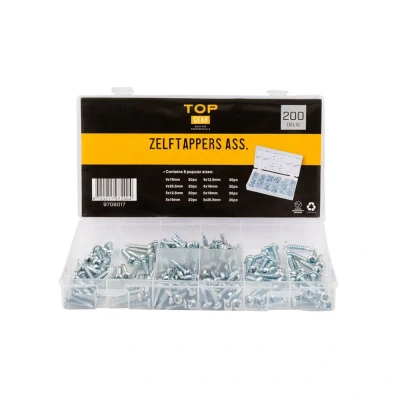 Afbeelding van Topgear Zelftappers assortiment 200 delig