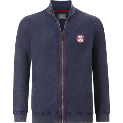 Afbeelding van Jan Vanderstorm Dietbert Sweater met rits, Heren, Maat: XL, Dunkelblau