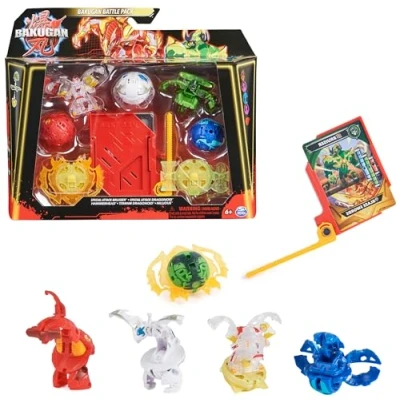 Afbeelding van Bakugan Battle 5 Pack Special Attack Bruiser x Dragonoids Hammerhead Nillious spinnende actiefiguren