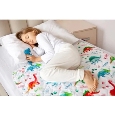 Afbeelding van Lynmark® Potty Training Bed Pad, matrasbeschermer voor Nachtelijke waterdichte beschermingDinosaurusMatras Levensredder Terwijl Toilet TrainingGemakkelijk te wassen en drogenPast op