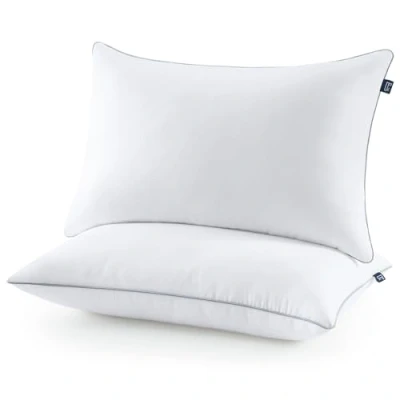 Afbeelding van BedStory Kussens 2 stuks, hotel hypoallergene bedkussens, geborstelde stof, luxe slaapkussens voor rug, buik of zijslapers (48 x 74 cm)