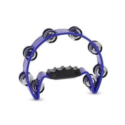 Afbeelding van GEWA beatring halve maan 16 paar verchroomde schellen twee rijen kleur blauw