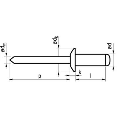 Afbeelding van Masterfix blindklinknagel 6,0x22mm aluminium (Per 250 stuks)