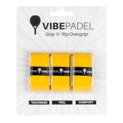 Afbeelding van VIBEPADEL Grip &#039;n&#039; Rip Padel Overgrip Antislip Tacky Feel voor Racket, Pickleball, Squash, Badminton 3 Pack Meerdere Kleuren (Oranje Pack) Ideaal Racket Accessoire &amp;