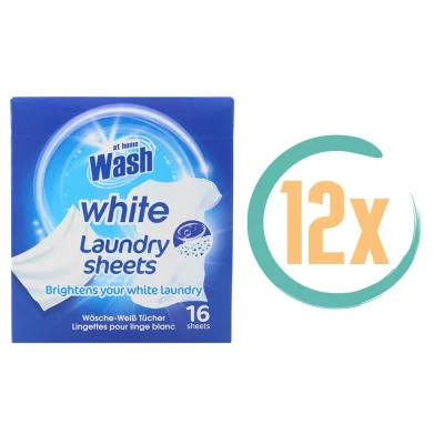 Afbeelding van 12x At Home Wasdoekjes Witte Was 16 stuks