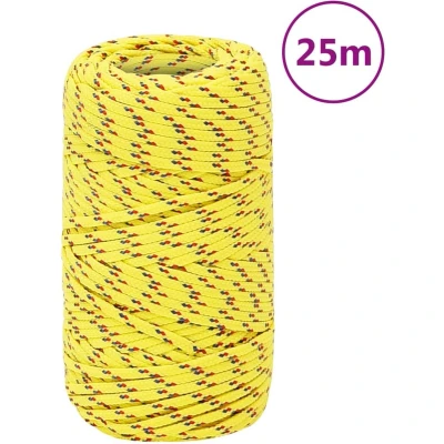Afbeelding van vidaXL Boottouw 2 mm 25 m polypropyleen geel