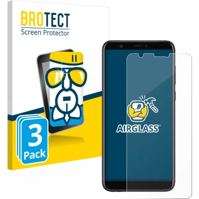 Afbeelding van BROTECT AirGlass kogelwerende glasfolie (3 Stuk, Huawei P Smart (2018)), Smartphone beschermfolie, Transparant