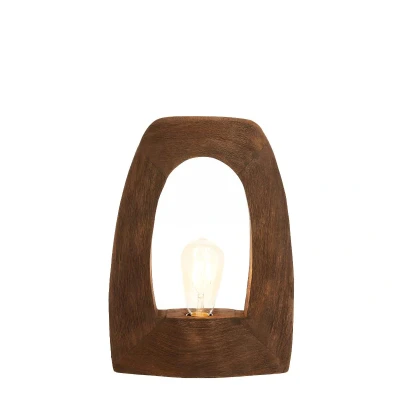 Afbeelding van Light&amp;living Tafellamp 27x10x35 cm CARINI hout mat donker bruin