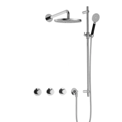 Afbeelding van Hotbath Cobber Regendoucheset IBS70 Chroom Ronde handdouche 30cm Hoofddouche Wandarm Handouche met glijstang